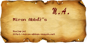 Miron Abbás névjegykártya